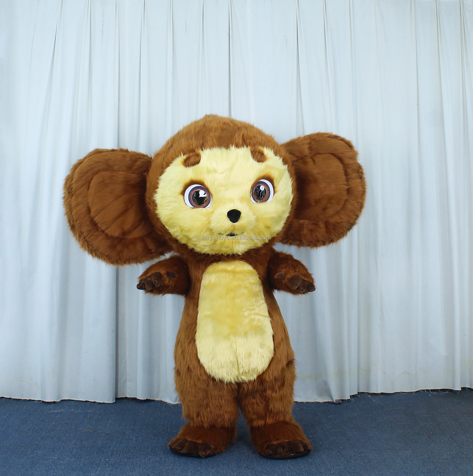 Long fur cute Inflatable Cheburashka mascot costume adult size carnival party monkey mascot costume