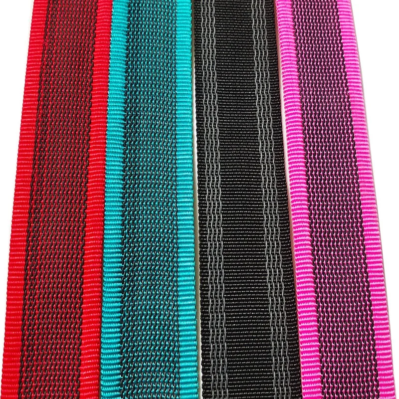 customized width 38mm dog collar leash nylon non slip rubber thread 50mm webbing for luggage bandage