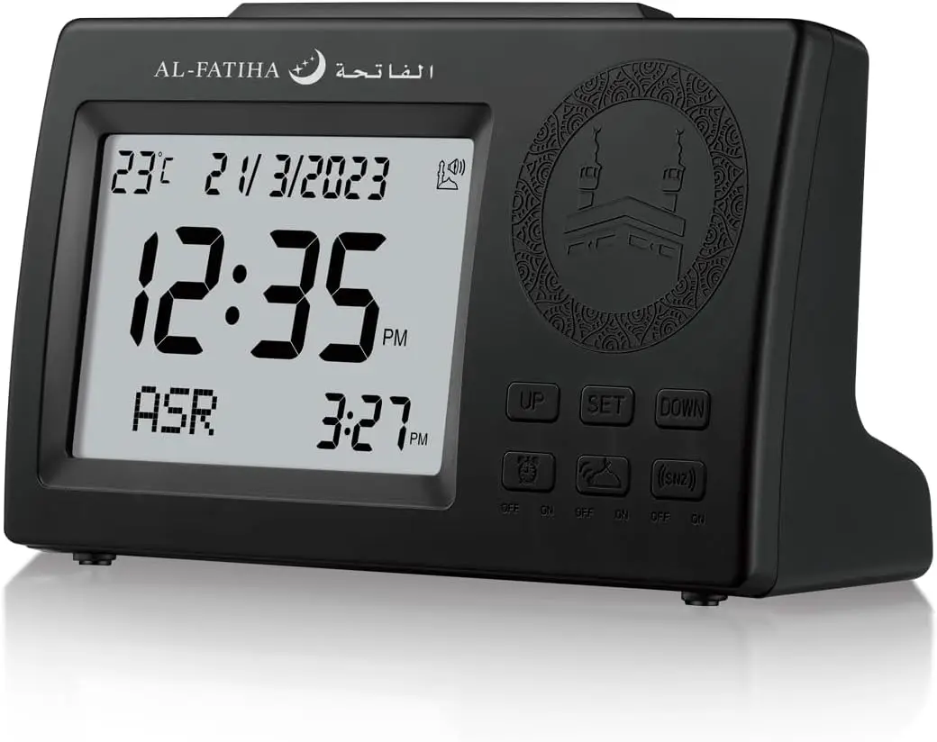 Muslim Azan Clock, Azan Table Prayer Clock with LCD Display, Azan Alarm Clock, Home/Office/Mosque Digital Azan Clock
