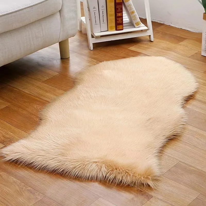 Carpet Rugs Sheepskin Area  Fluffy Carpets Luxury  Shaggy Synthetic Bedside Animal Soft Faux Fur Rug For Living Room