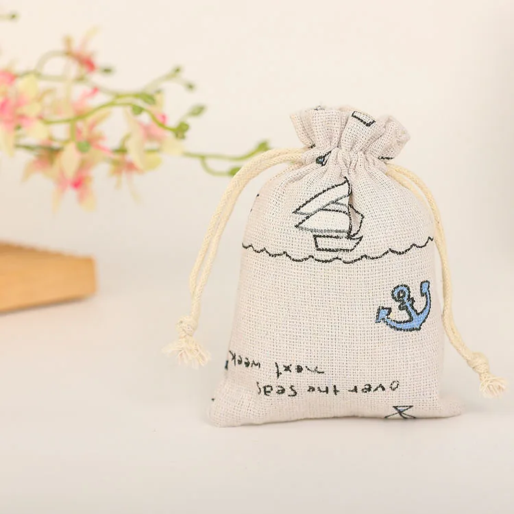 Reusable Jewelry Hemp Burlap Linen Jute Bracelet Pouch Customize Pouches For Jewlery