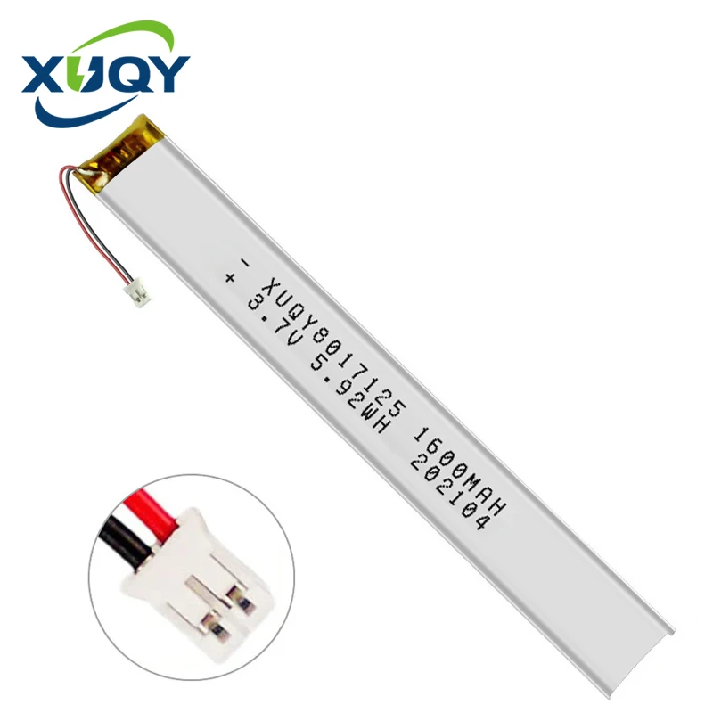 XUQY 8017125 1600mAh 3.7V Polymer Battery Sensing Cabinet Lamp Wardrobe Lamp Battery
