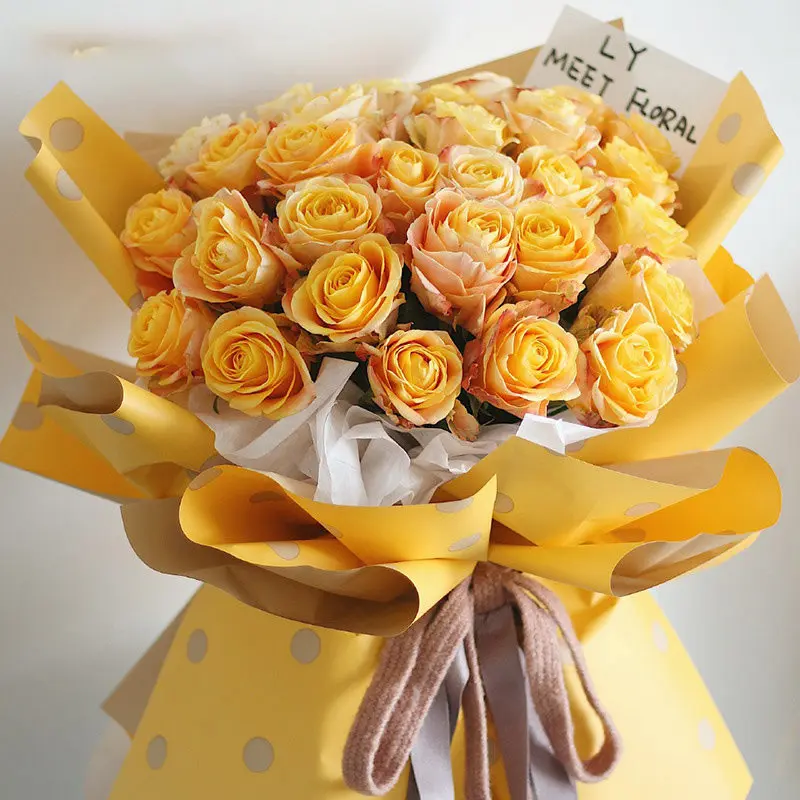 Flower Prapping Paper Packing Double Sided Colorful Paper Dots Wedding Flowers Wrapping Paper