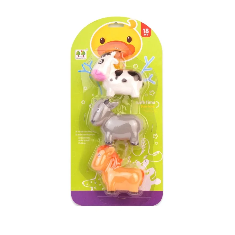 2021 Creative Farm Animals Eco-friendly Soft PVC Bathtub Toys Rubber Animals Bath Toy sheep horse cow