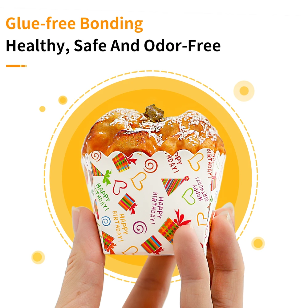 Beige Greaseproof Tulip Cupcake Cases Tray Holders Paper Baking Muffin Mold Cupcake Liners Cup square paper cake cup