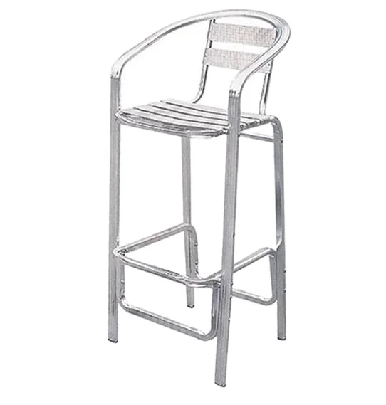 Modern high quality stackable furniture bar stool chairs metal bar high chairs for adults Aluminium stackable bar high chairs