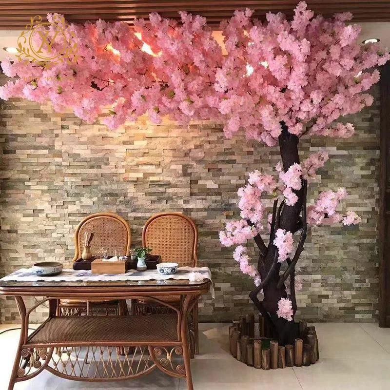 Artificial Flower Tree Custom Silk Sakura Tree Pink Cherry Blossom Flower Tree for Wedding Aisle Backdrop Decoration