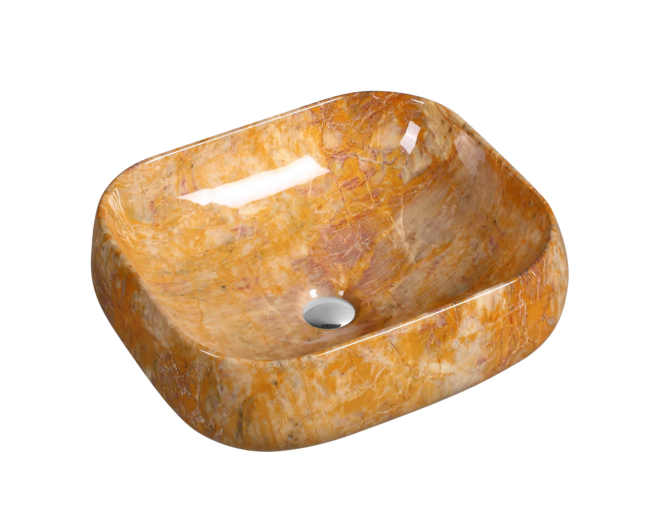 Great Material Luxurious Rectangular Glossy Finish Artistic Cast Stone Basin Bathroom Cabinet Lavatory For Promotion