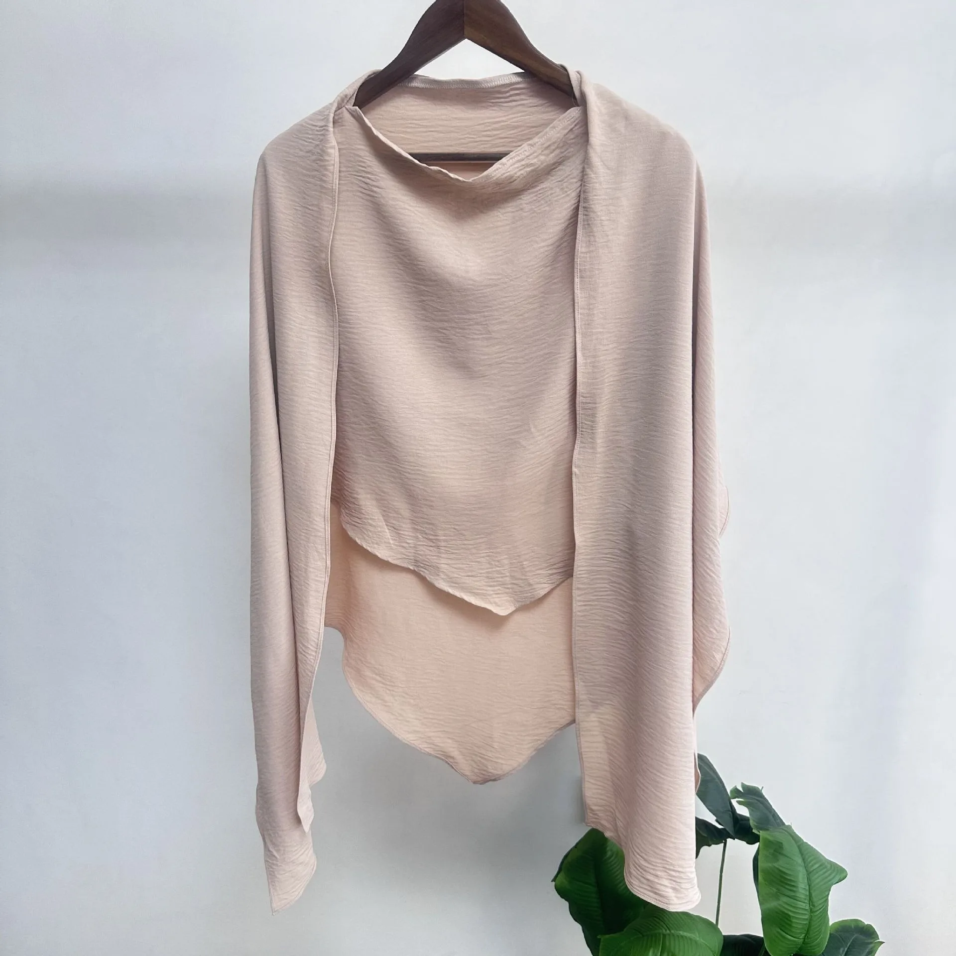 2024 Turkish Dubai Islamic Clothing Fashion Women Solid Color Shawl With Scarf Headscarf Hijab