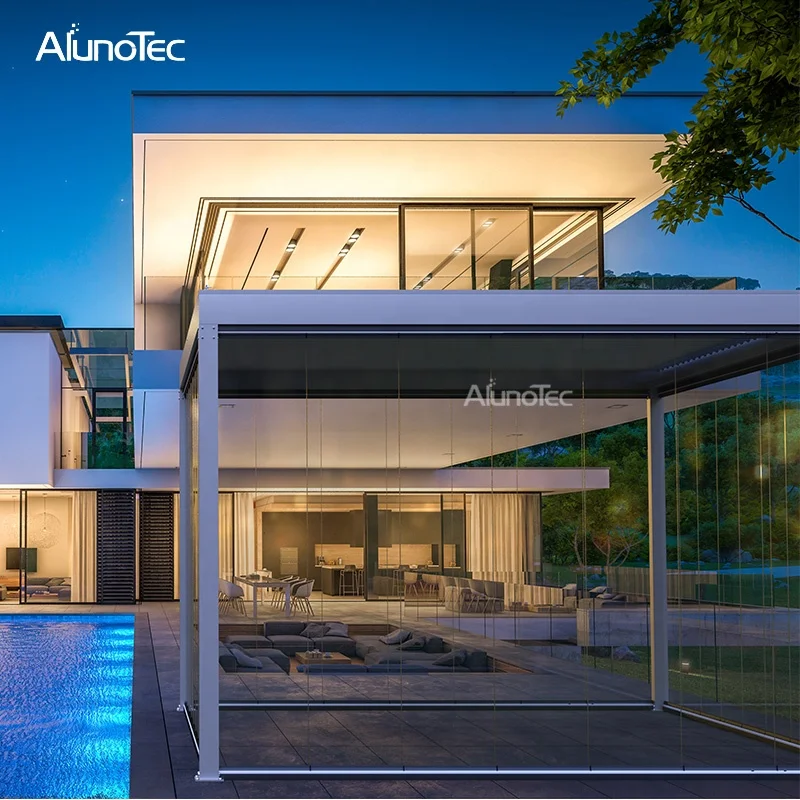 Direct Factory Opening Closing Motorized Aluminum Outdoor Gazebo For Car Shading