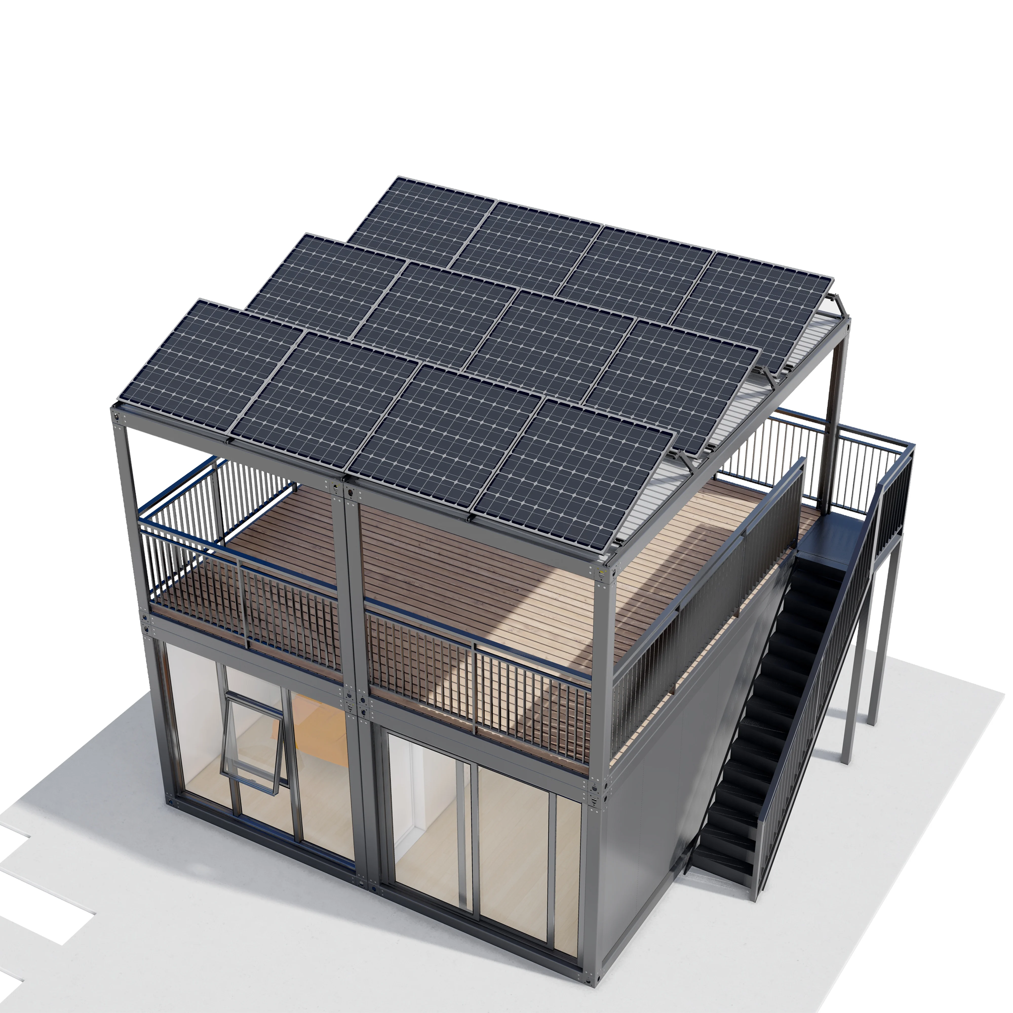 Two-story Foldable and detachable module house solar eco-friendly container house high-tech container home