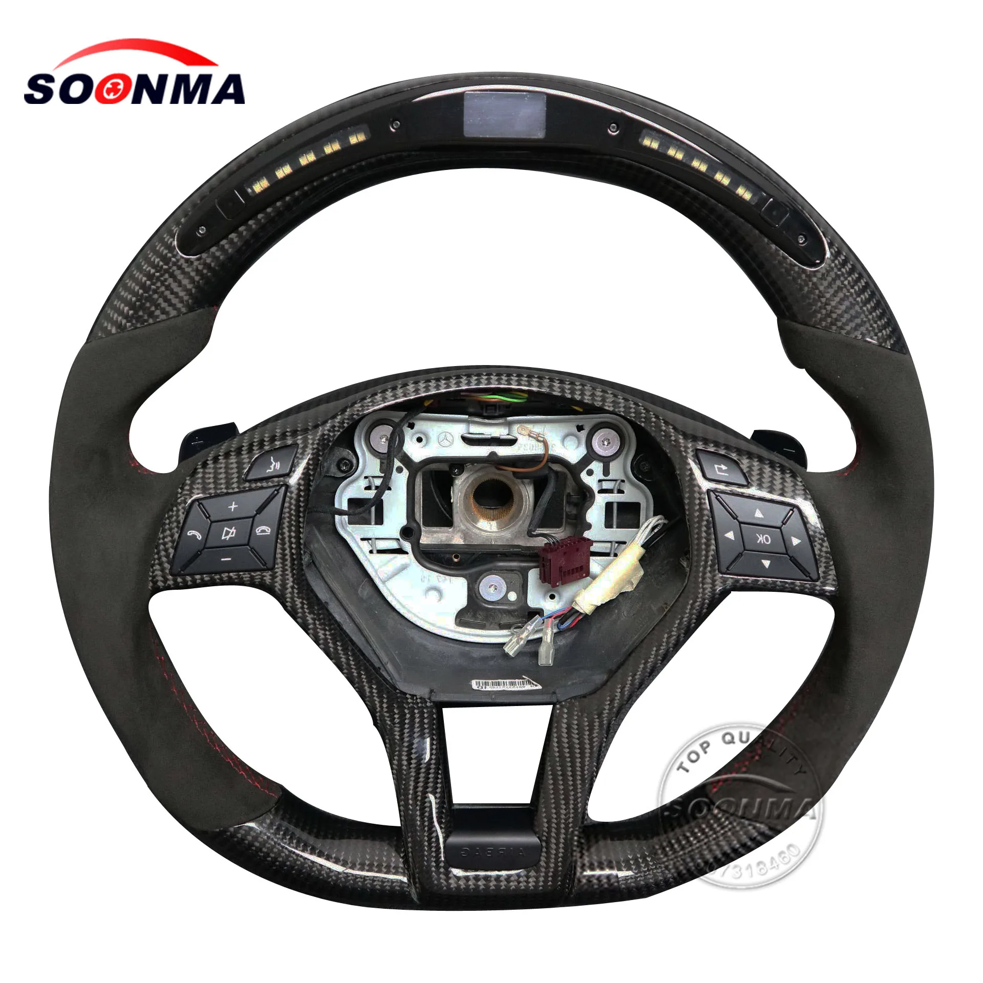 Custom Forged Carbon Fiber Steering Wheel For W205 C260 C300 Amg Led Steering Wheel