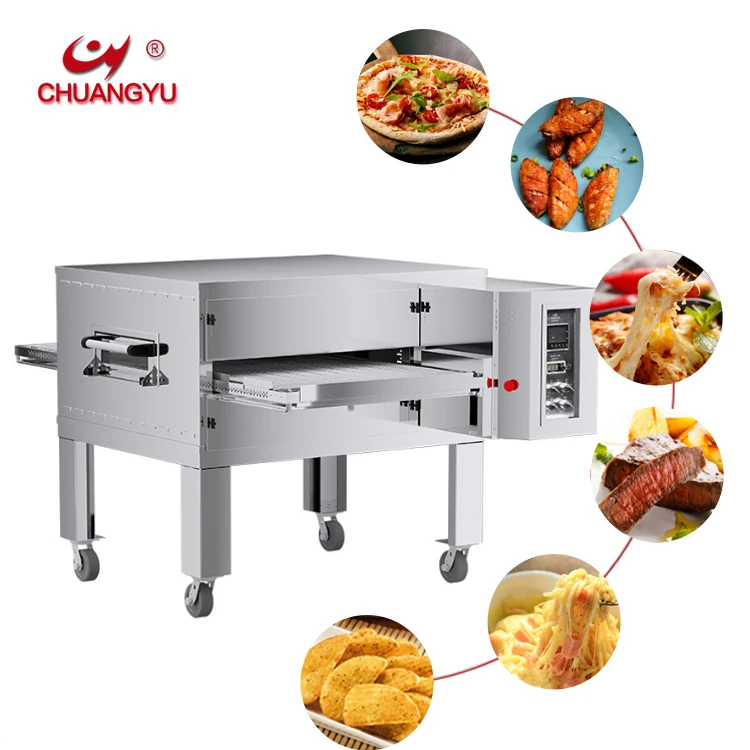 Chuangyu 12/16/22/32 inch Baking equipment electric conveyor chain-type pizza oven gas chain tunnel oven for pizza