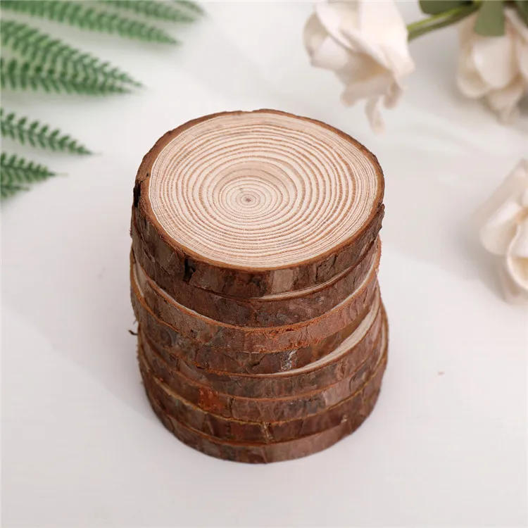 Home decor crafts gifts thick predrilled hole natural pine wooden piece