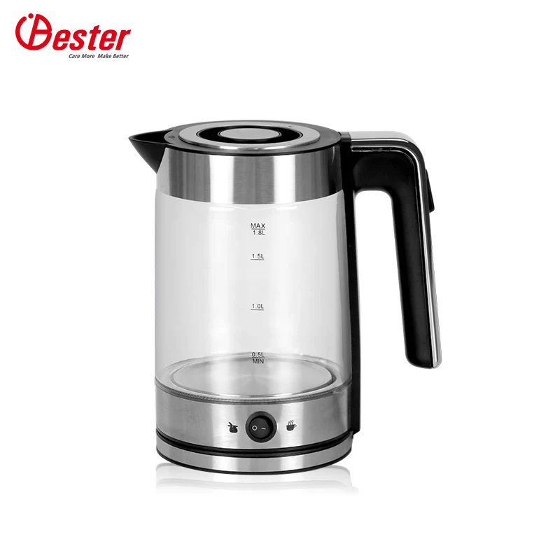 Glass Cordless Electric Jug Kettle 1.8L Tea Pot Temperature Body Glass Kettles