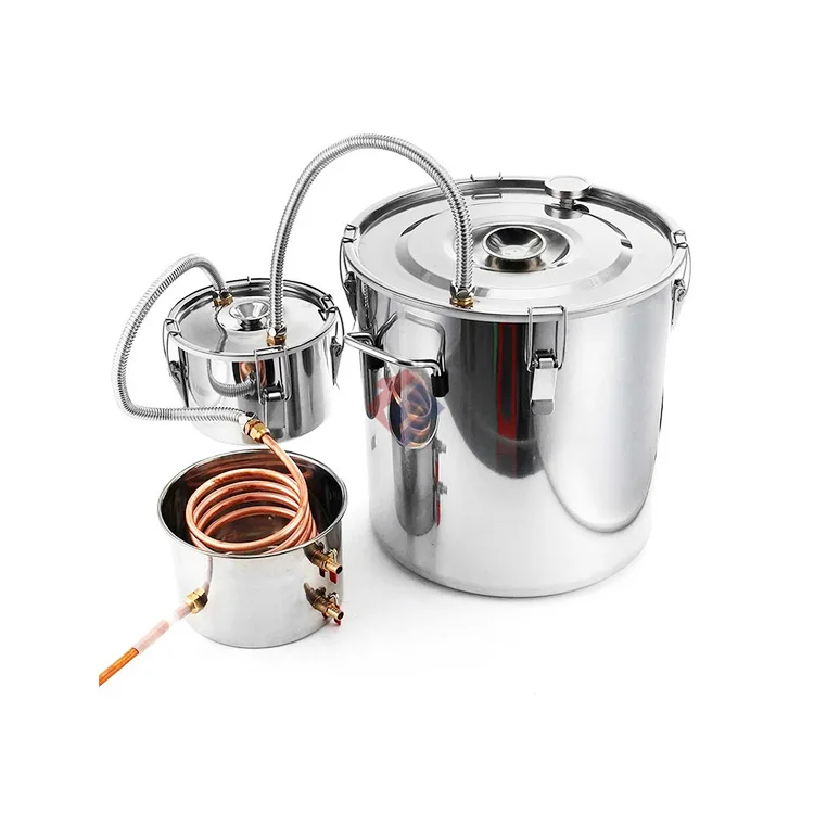 Alcohol Distillation Still Spirits Kit Water Copper Tube Boiler Home Brewing set Stainless Steel