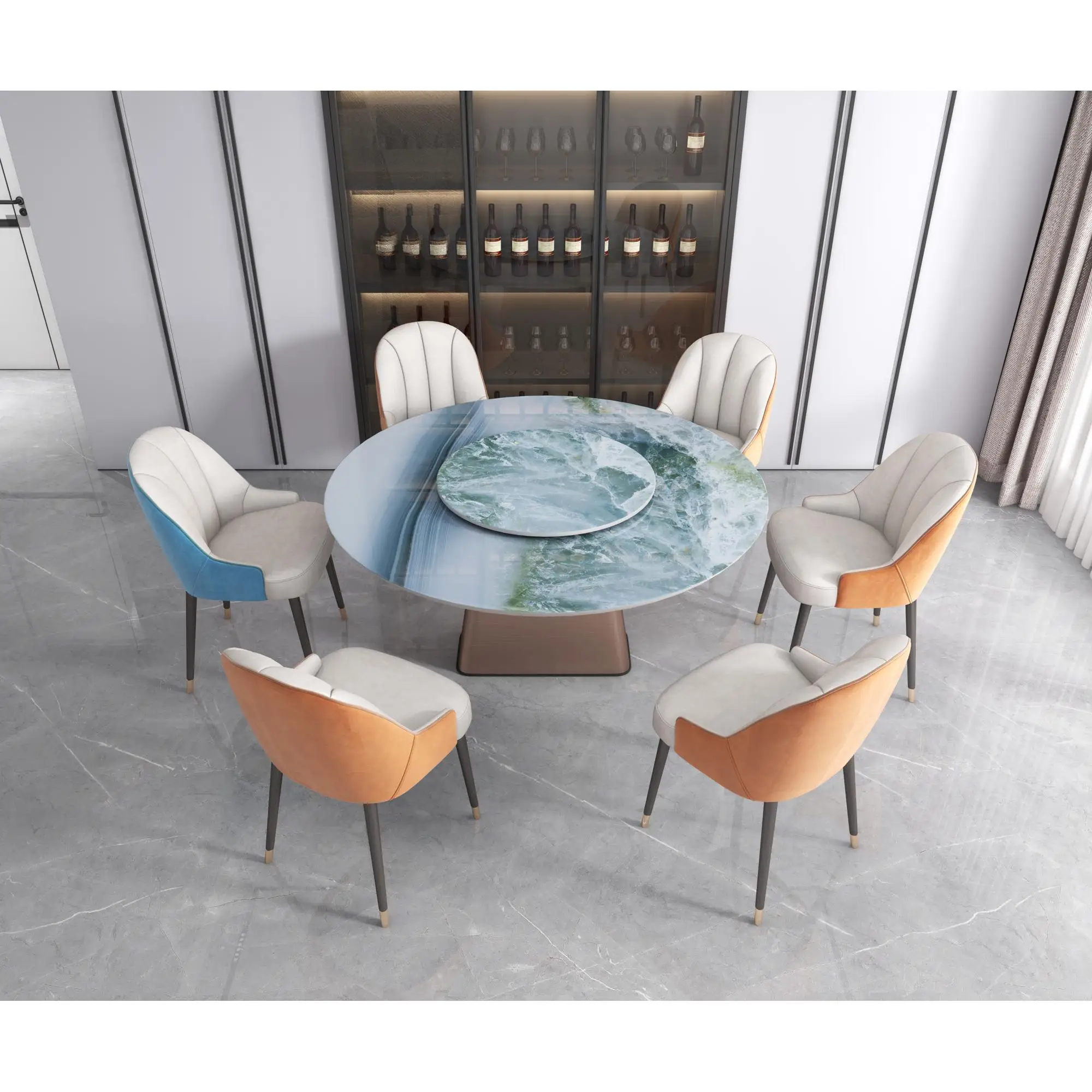 3200*1600MM High Glossy Sintered Stone Slab Porcelain Tile Popular Marble Look Hall Wall Dining Flooring Big Size Slab High