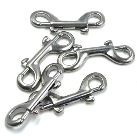 Heavy Duty 304 316 Stainless Steel Trigger Chain  M12 Double Ended Bolt Snap Long Spring Trigger Bolt Snap Hook for Dog Leash,