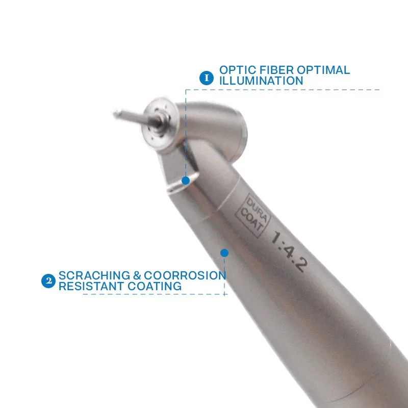 Electric micromotor 45 degree hand dental 1:4.2 contra angle handpiece with fiber optic led Ti Max X45L increase speed handpiece