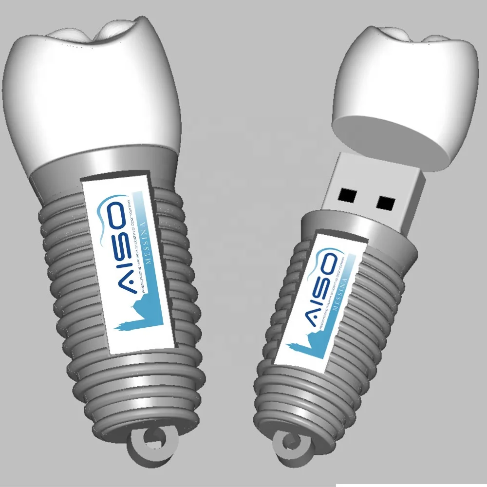 tooth implant USB flash drive can add custom company logo on it