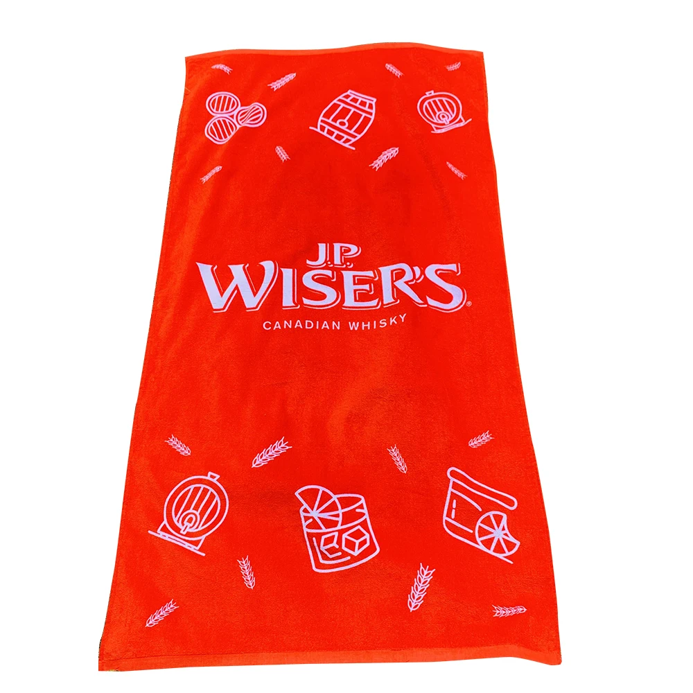 Cheap Price Promotional Cotton Beach Towel Custom Logo Full Color Reactive Sublimation Digital Screen CMYK Printed Pool Towels