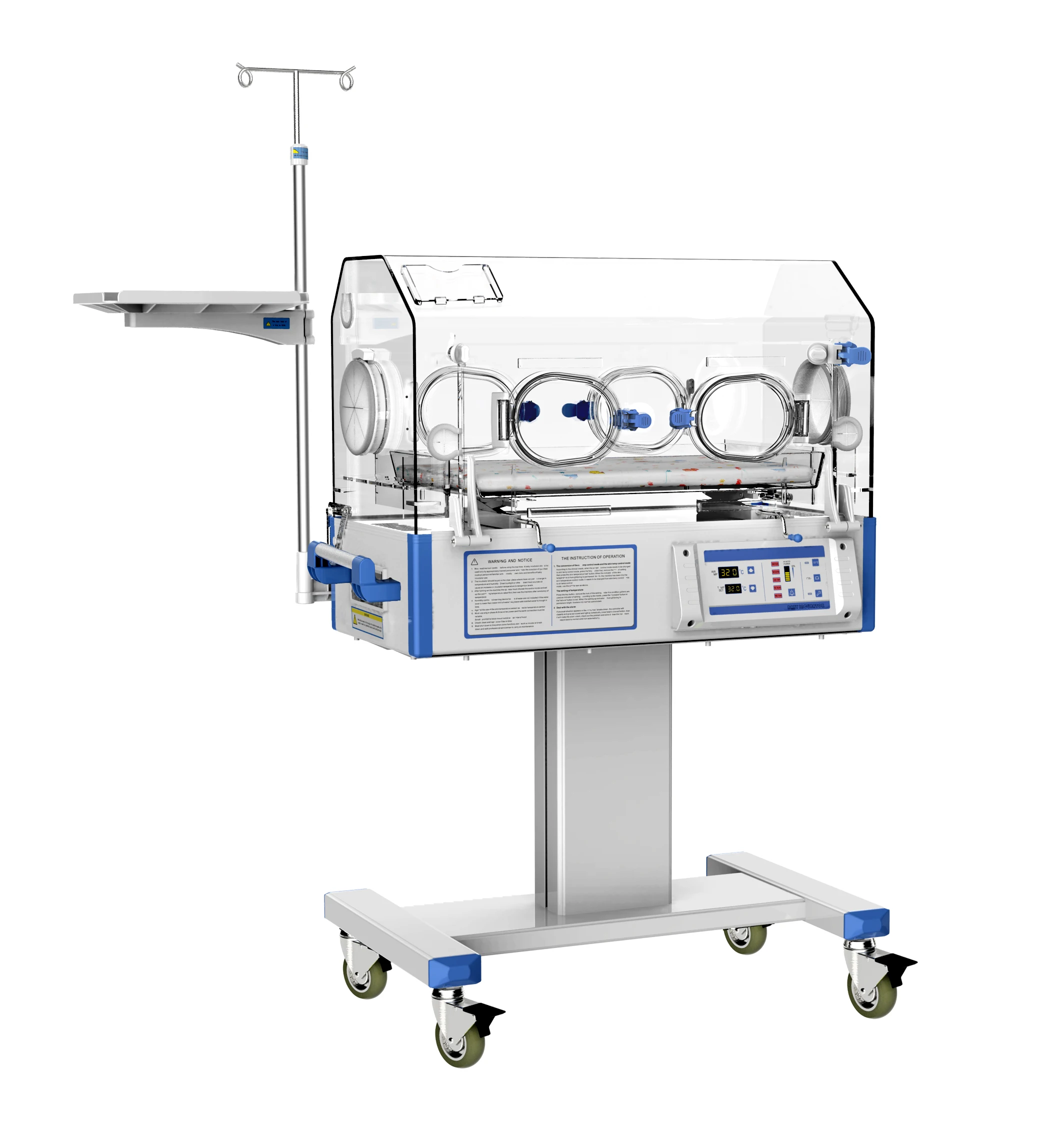 Hospital Mobile Neonatal Baby Incubator Warmer Alarm Function