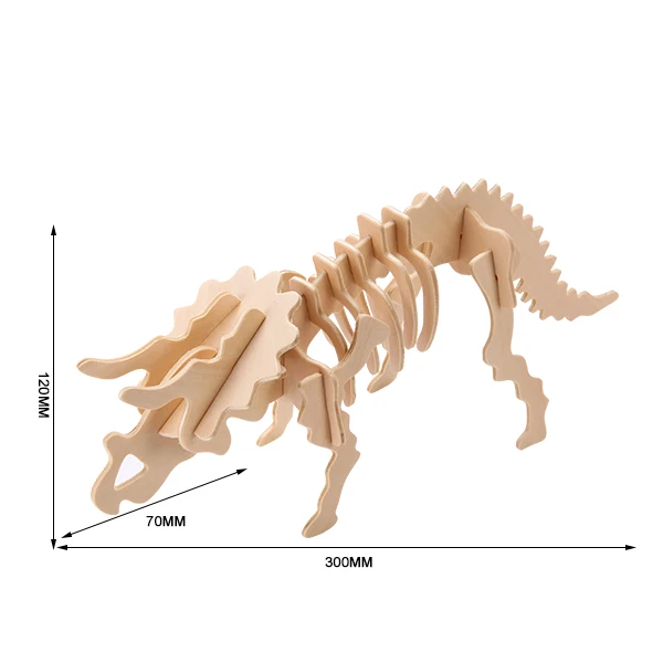 Puzzle triceratops dinosaurs DIY  triceratops paint toy dinosaur skeleton excavation kit wooden children game color dinosaur toy