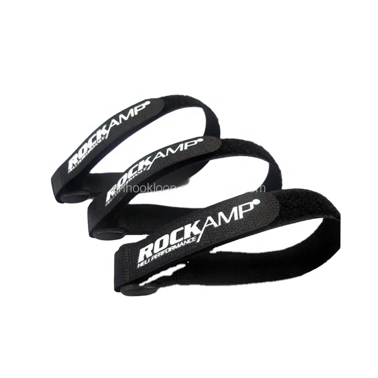 Fast production black hook and loop strap with buckle