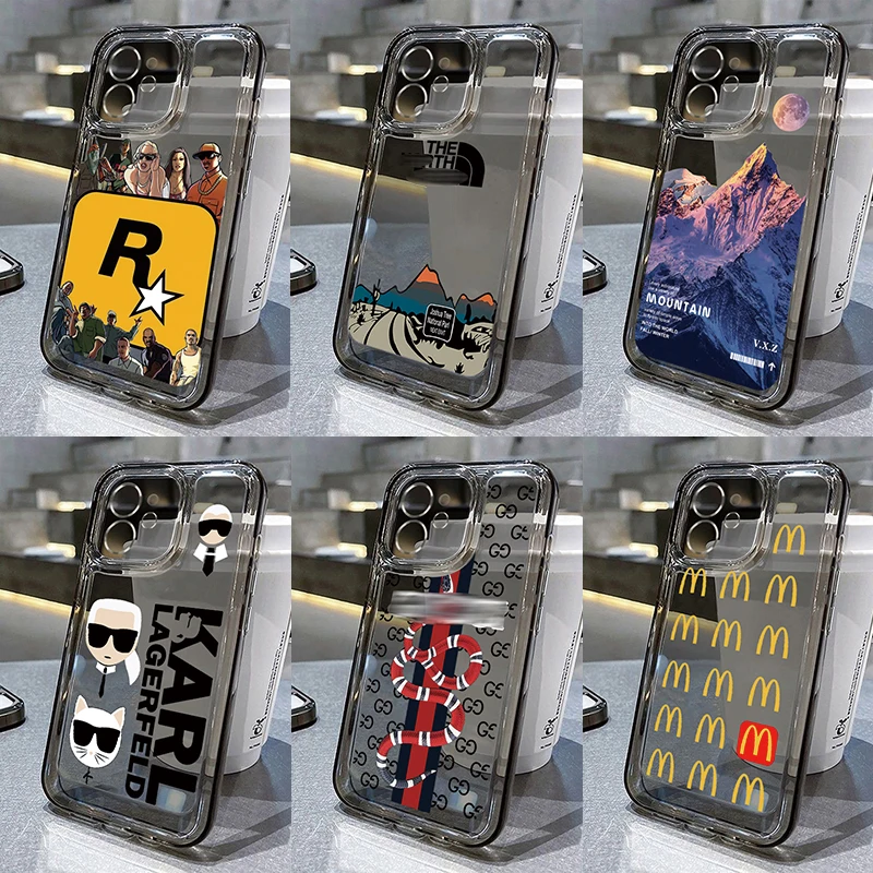 Popular Designs Phone Case for iPhone 14 13 Pro 12 11 Pro Xs X XR Max 8 7 SE Clear TPU Transparent Cases Soft Back Cover