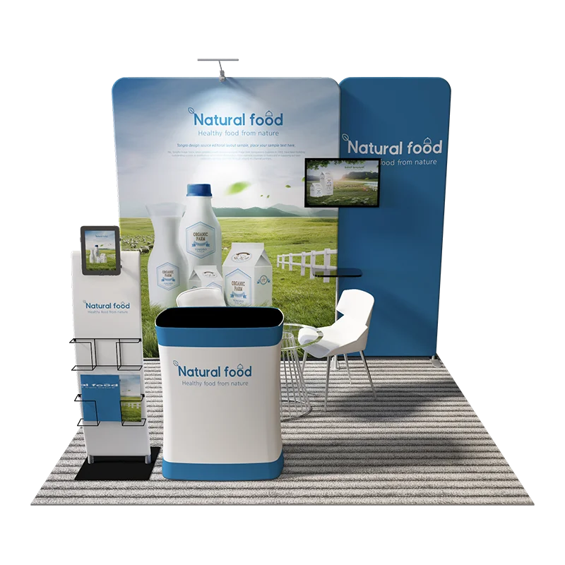 Потрясающий многоразовый алюминиевый каркас переносная Натяжная ткань выставочный стенд для выставочного дисплея