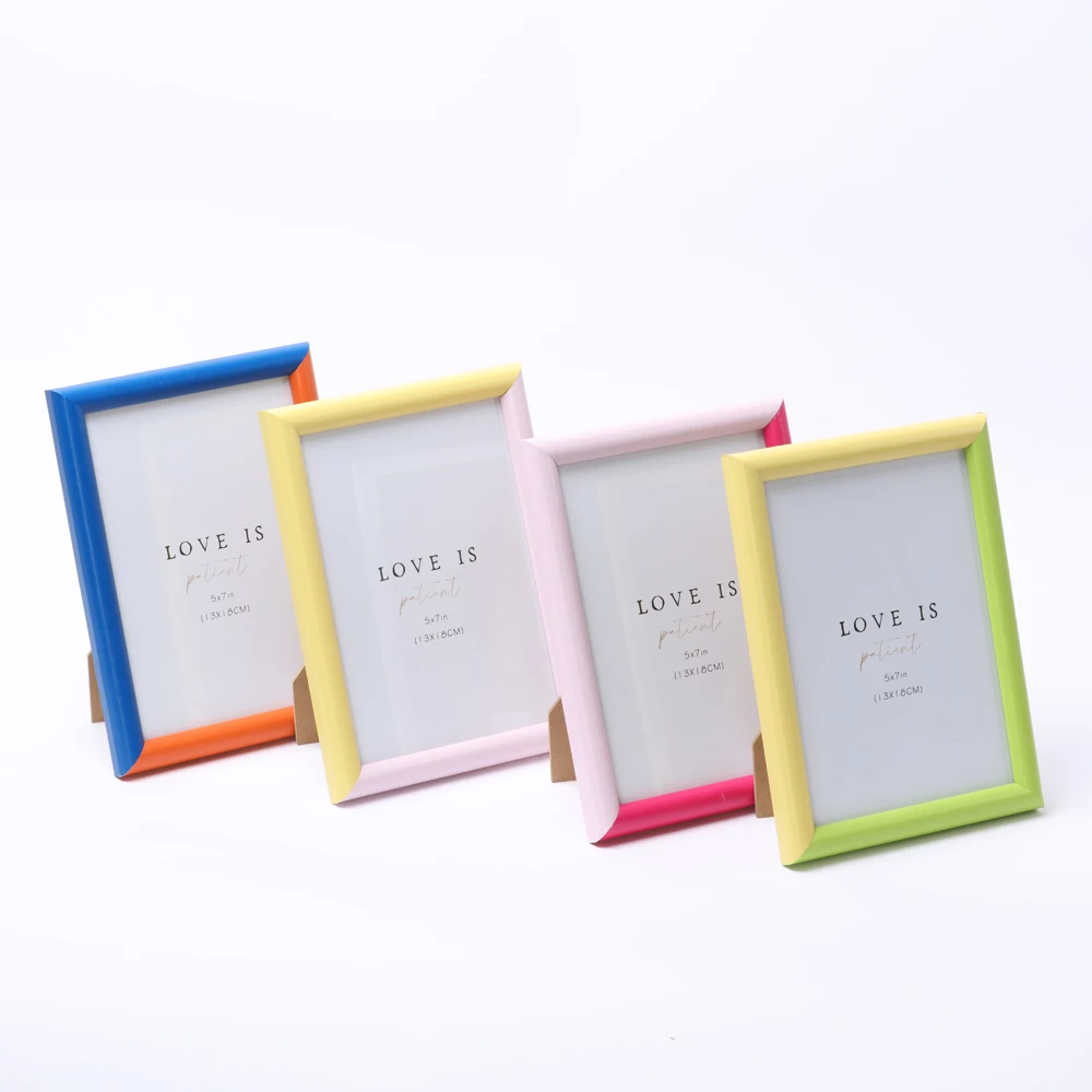 Красочные классические квадратные Полистирольные пластиковые фоторамки разных размеров 4*6 5*7 6*8 8*10 подходят для дома