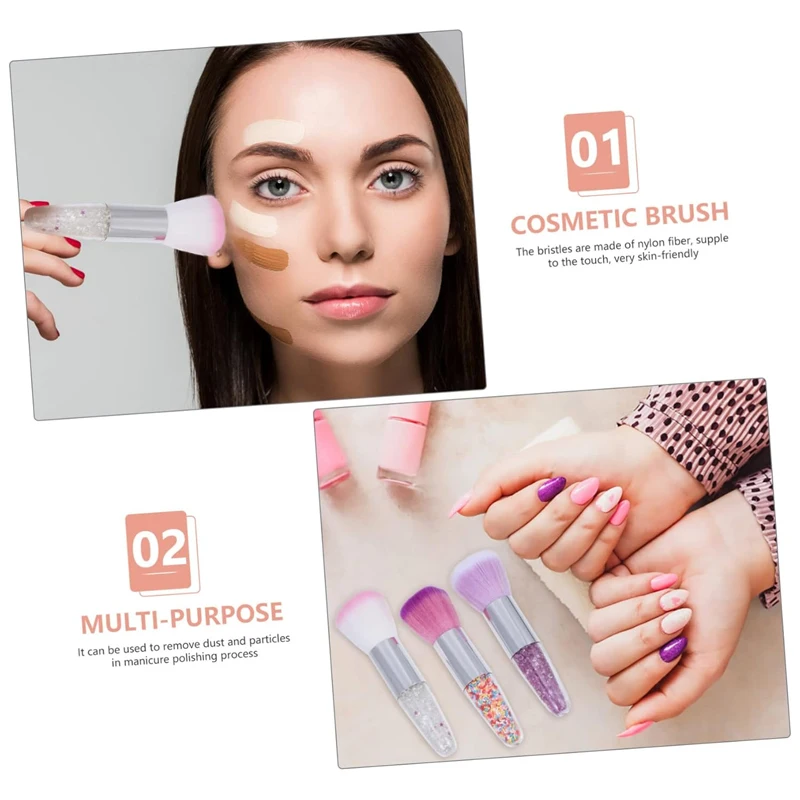 Custom Logo Luxury Kolinsky Nail Brush Professional Makeup Brushes with Nylon Acrylic Metal Material Boxed Dusting Brush Nails