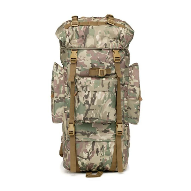 Doublesafe Aluminum Oxford 65L Waterproof Multi-function Outdoor Camping Combat Tactical Rucksack Backpack For Men Bug Out Bag