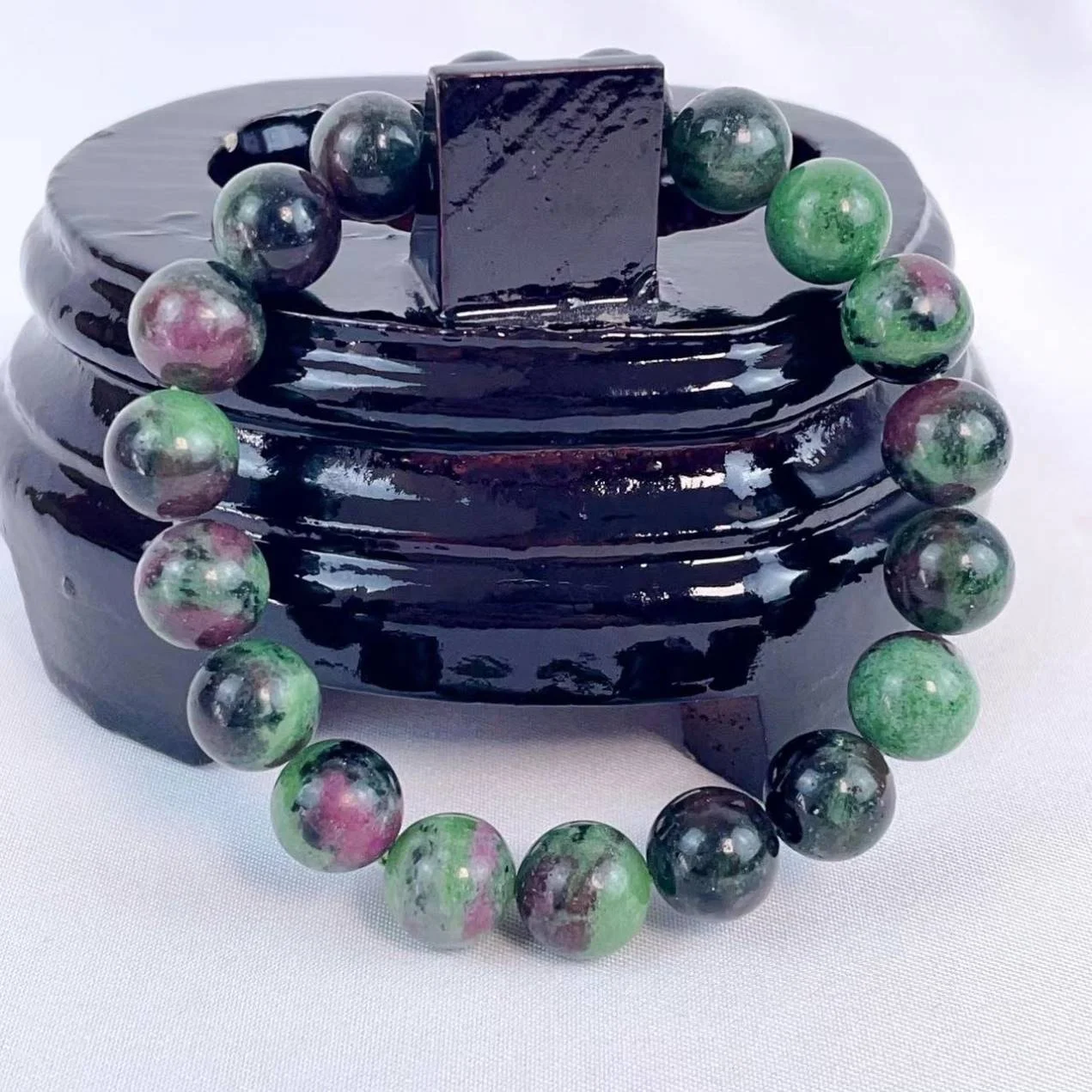 Wholesale Trade Trend Smooth Multi Color Natural Stone 8mm Elastic Men Beaded Bracelet