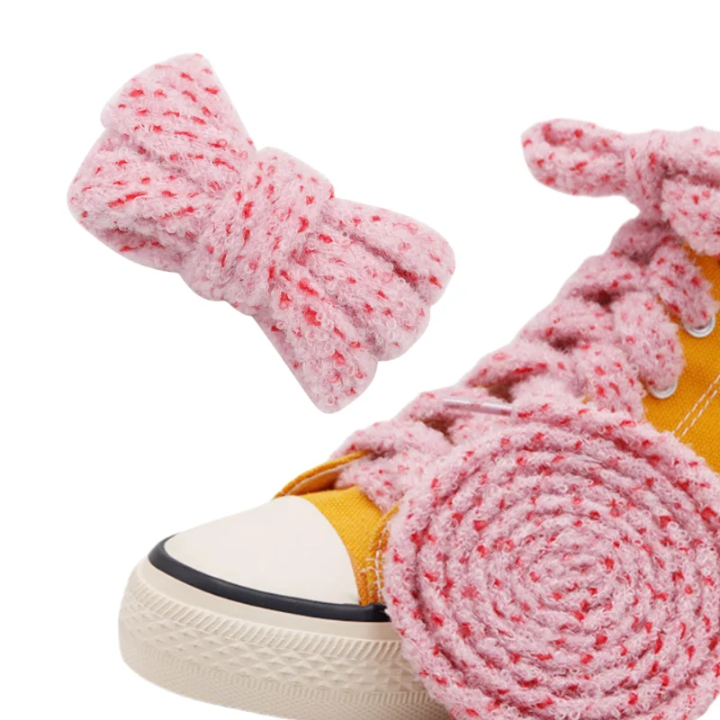 Custom 15mm Plush Polyester Shoelaces Printed Fluffy Shoe Laces for Sport and Casual Sneakers with Swap Bags Included