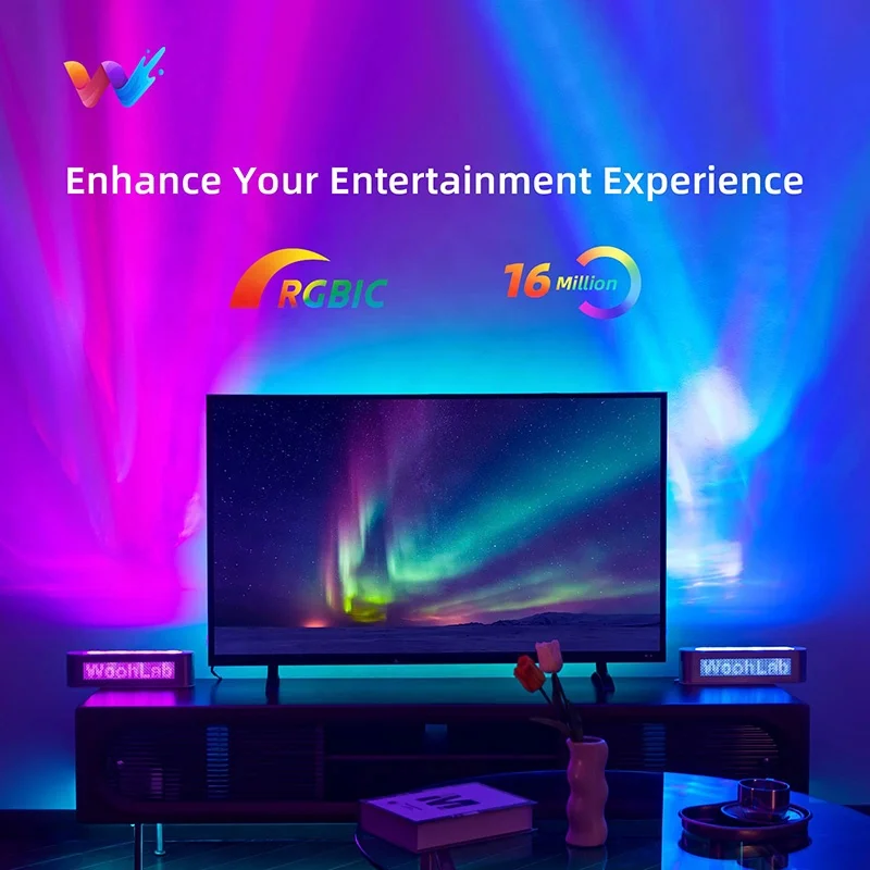 Smart Light Bar, Multi-color Changing Ambient Lighting with Scene and Music Mode