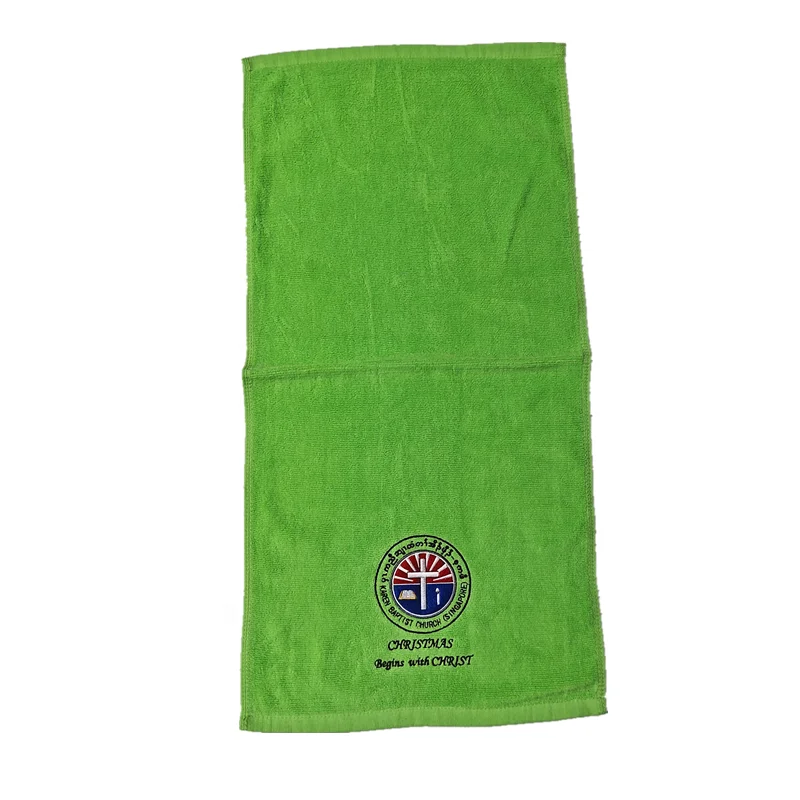 100% cotton Custom Embroidery Logo Small order hand face towel/sport towel/gym towel with logo
