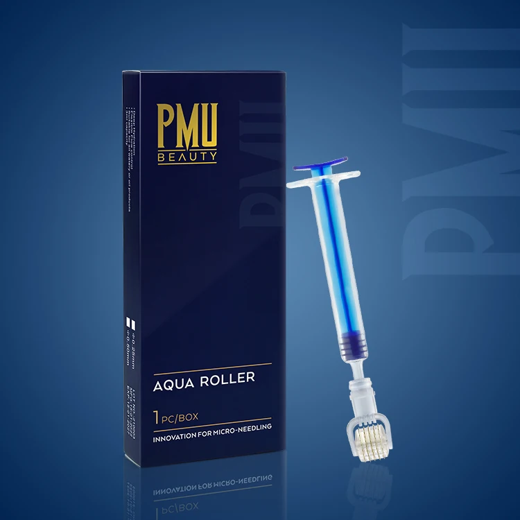 PM BEAUTY 0.5mm MicroNeedle Aqua Derma Roller Microneedle Derma Roller with Syringe