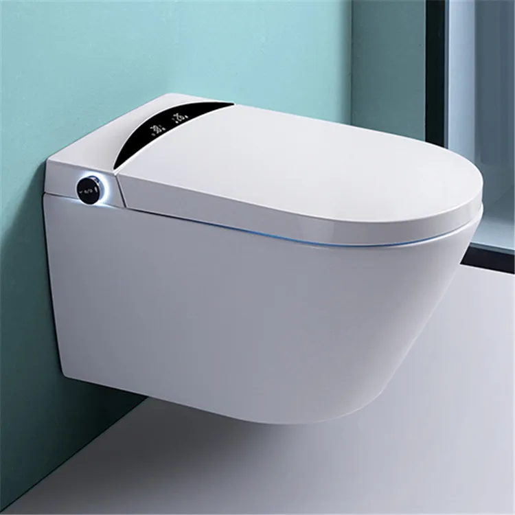 Wall mount watermark automatic open flush self cleaning electronic intank intelligent hanging wall hung smart toilet with bidet