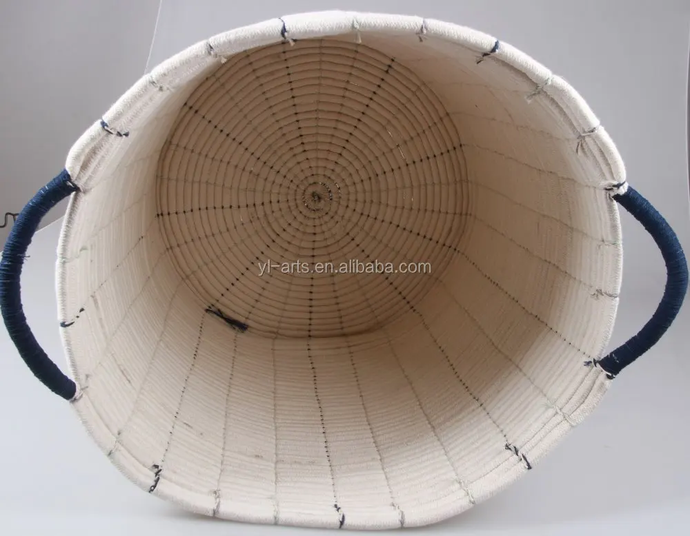 Home Large Woven Colored Cotton Rope Storage Macrame Basket Weaving Nordic