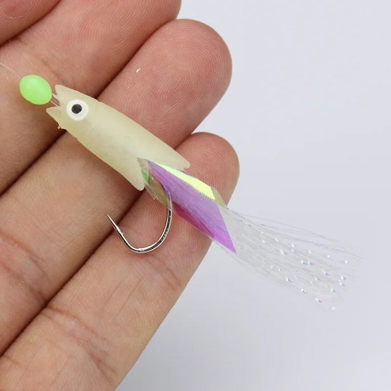 Saltwater Luminous Fishskin Sabiki Rig String 1# 2# 3# 4# 1/0# 5pcs Hook Attractive Squid Octopus Carp Tuna Made Lead