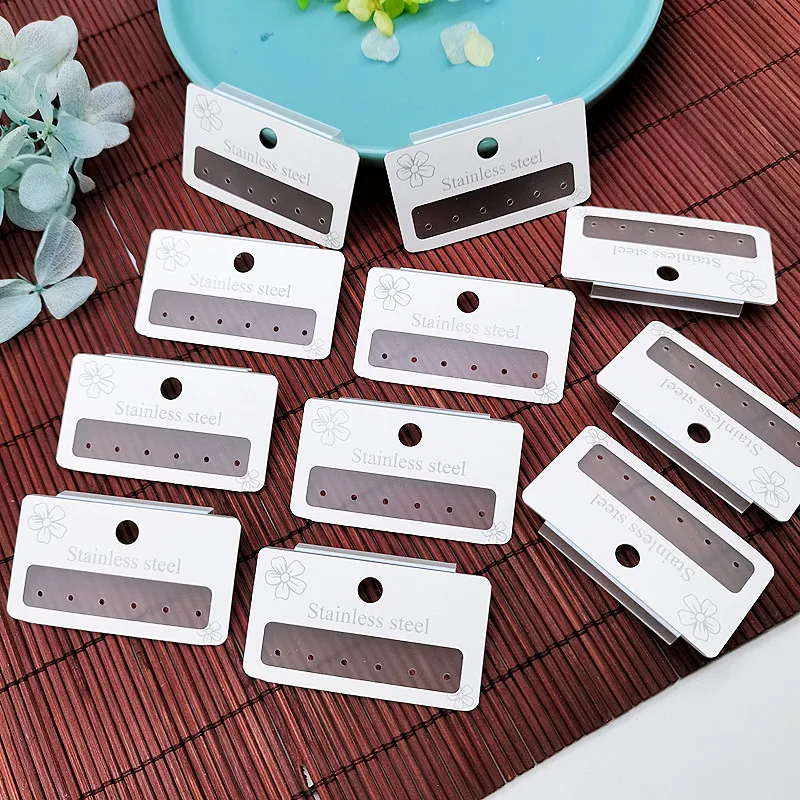 5.5*3cm New 6-hole In-line Stud Hook PVC Cardboard Ear Ring Paper Card Earring Plastic Hanging.
