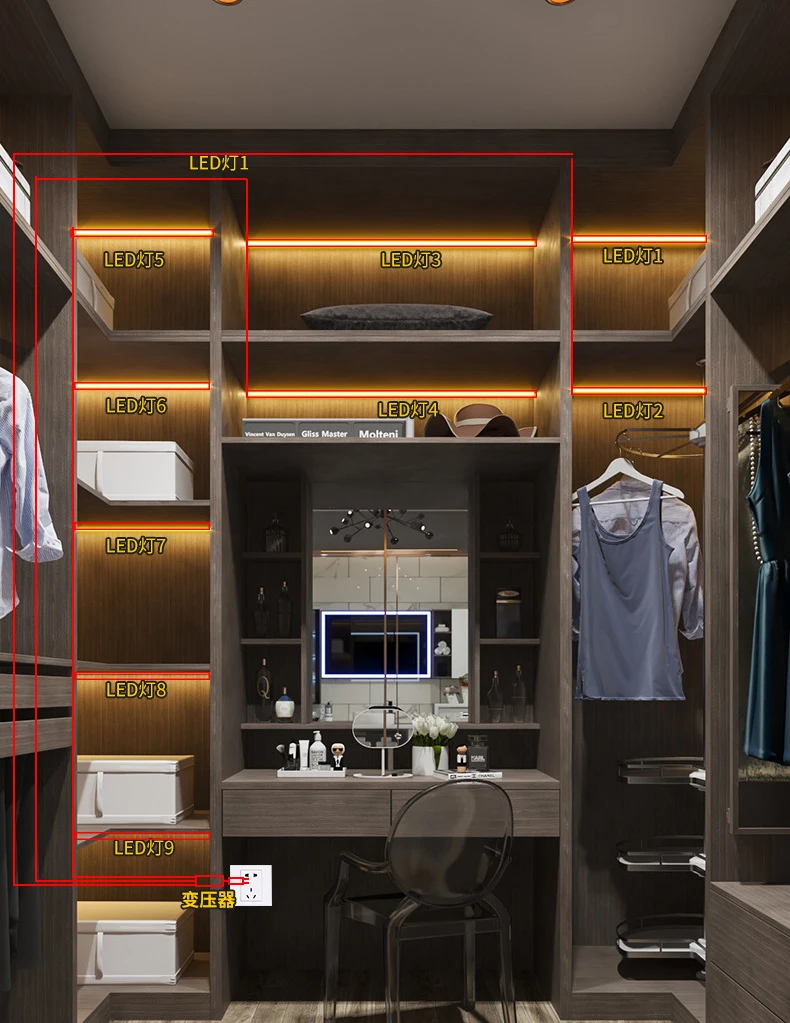 Smart Sensor Light LED Aluminum Profile LED Strip Light Full Lighting Solution For Cabinet