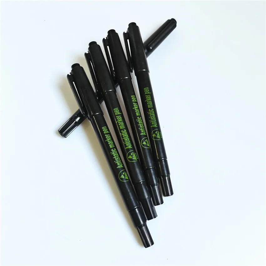 ESD Marker Pen for Office Box Black Customized LOGO Single Provided Permanent Moisture Proof Marking Marcadores Round Toe 50pcs