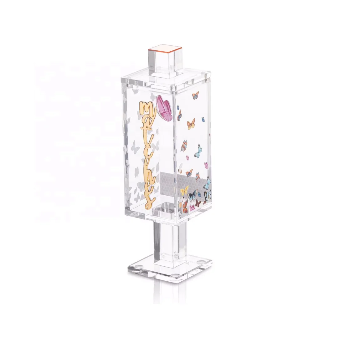 Custom Jewish Luxury Transparent Acrylic Tzedakah Box Judaica Lucite Pushka Donation Box Judaica Lucite Tzedakah Charity Box