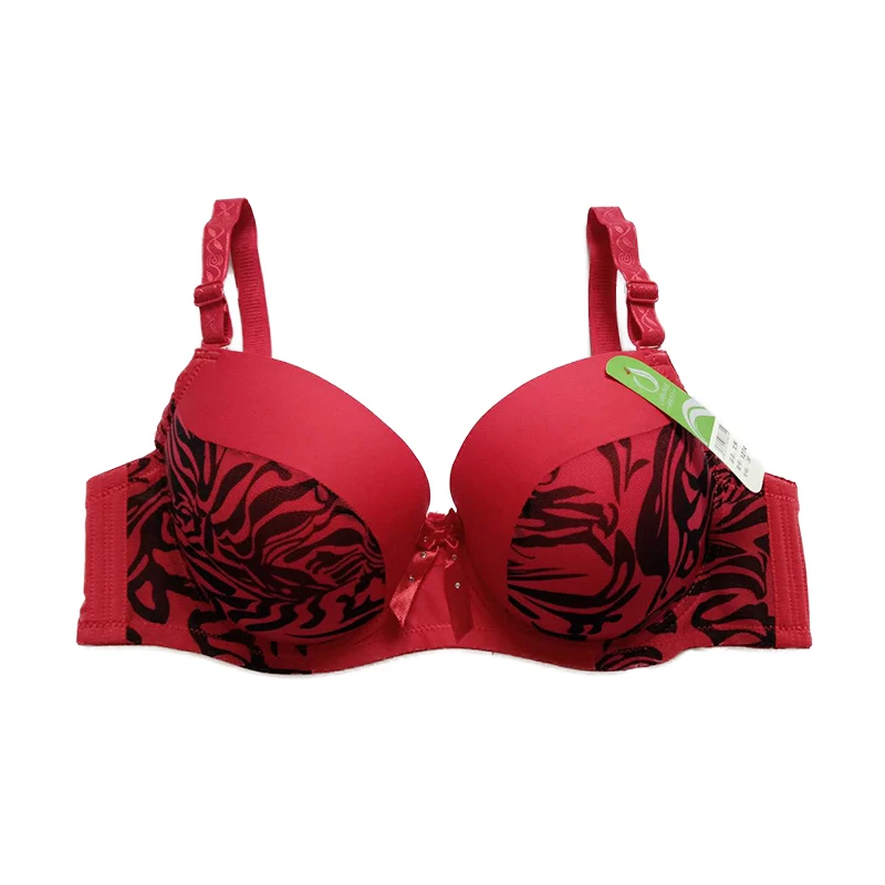 custom design sexy leopard thin cup shoulder strap widened three rows three button underwear bar