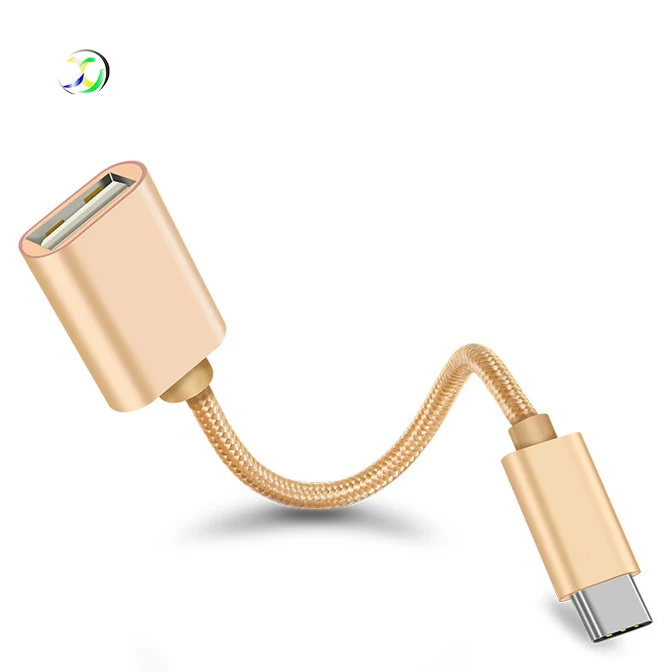 Aluminum Nylon OEM Adapter 3.5 Mm Audio Type C Male To Usb A Female Otg Cable