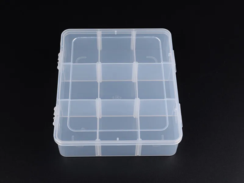 9 Grids Clear Organizer Box Big Plastic Storage Container with Adjustable Dividers for Beads Art DIY Crafts Jewelry Fishing