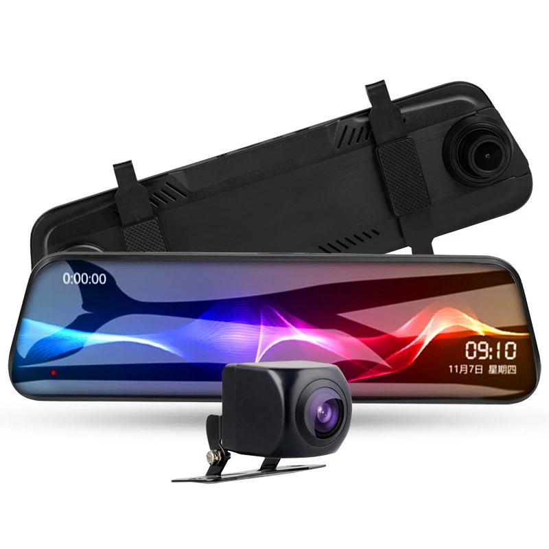 Hot Mirror dash cam Night Vision Front and Rear 1080P Backup Camera FHD F10 inch Streaming RearView Mirror Touch Screen