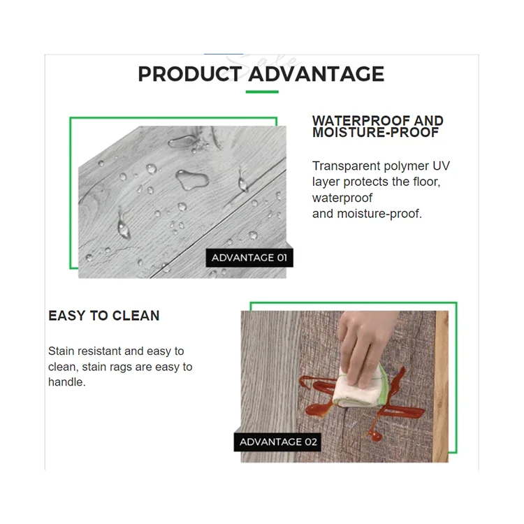 Direct Sales Dirt-Proof Waterproof Fire Prevention LVT Flooring Sliting Glue Down Dry Back LVT Click Flooring